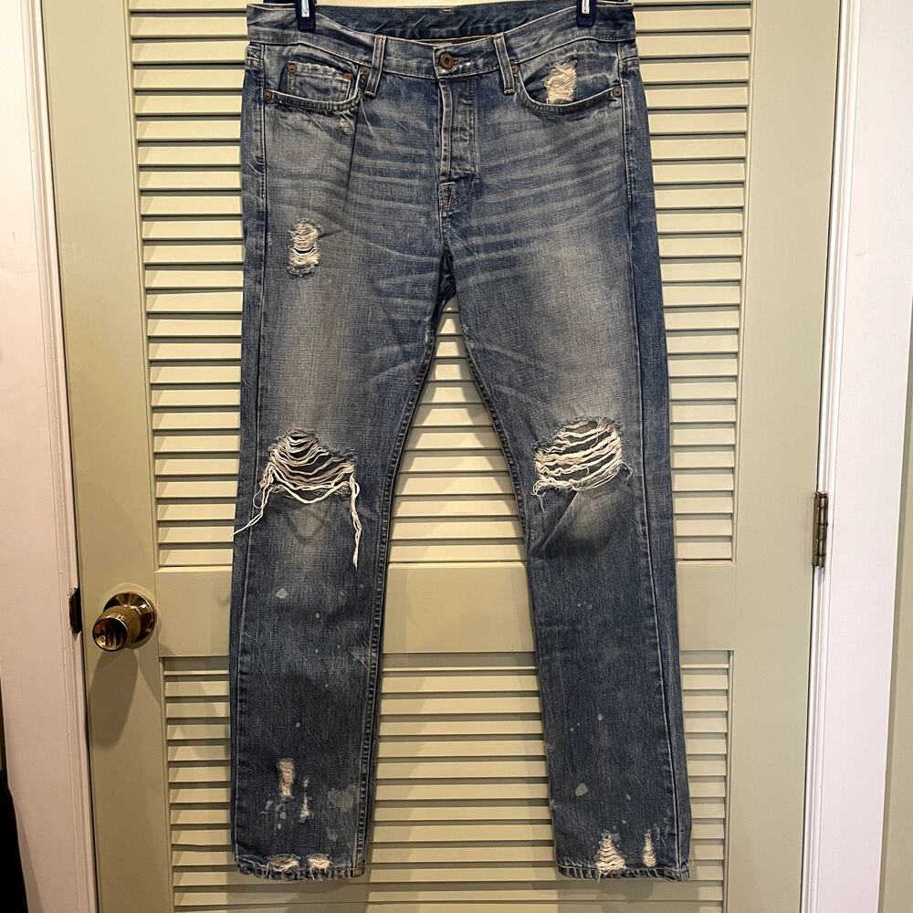 Womens NSF Easy Straight Distressed Jeans Sz 30 100% Cotton